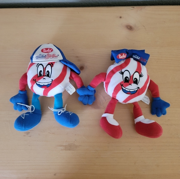 Bob's Sweetstripes Stuffed Plushies Boy And Girl 7 Inches Tall - Picture 1 of 8